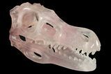 Carved Rose Quartz Dinosaur Skull - Roar! #227041-1